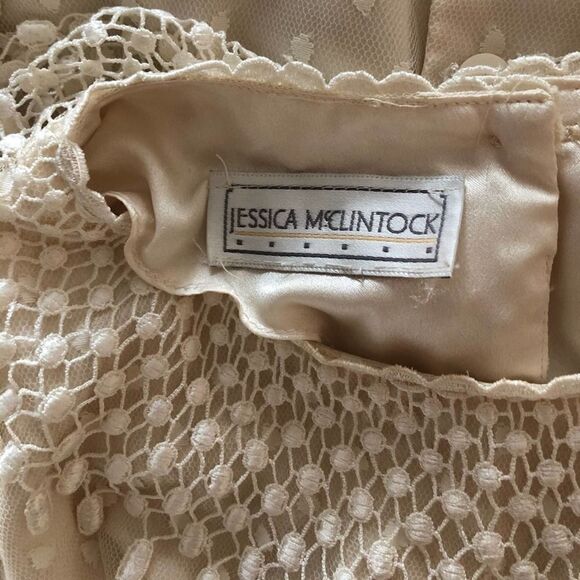 Jessica McClintock Cream Lace Overlay Blouse - Picture 9 of 9